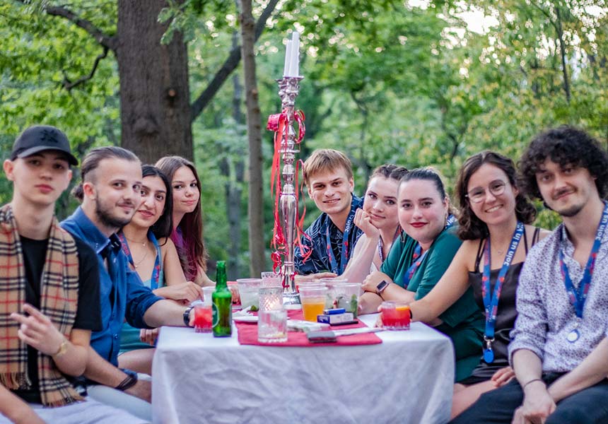 IBWISE students relaxing in the park